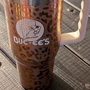 Buc-ee's Leopard Print Travel Mug *NO LID*